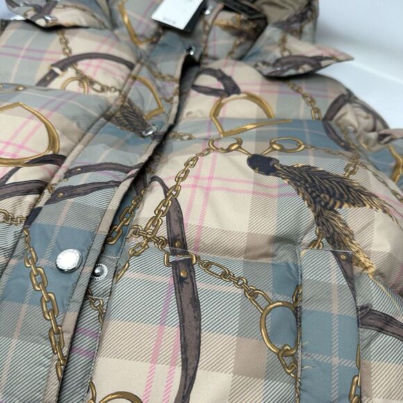 NWT Ralph Lauren Womens XXS Plaid Belting Print‎ Taffeta Down Coat Highland $345 - Picture 10 of 10
